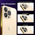 thumbnail image 2 of KONEE Camera Lens Protector Compatible with iPhone 13 Pro/ 13 Pro Max, 9H Tempered Glass Screen Protector, Metal Protective Lens Cover for iPhone 13 Pro/ iPhone 13 Pro Max - Gold, 2 of 8