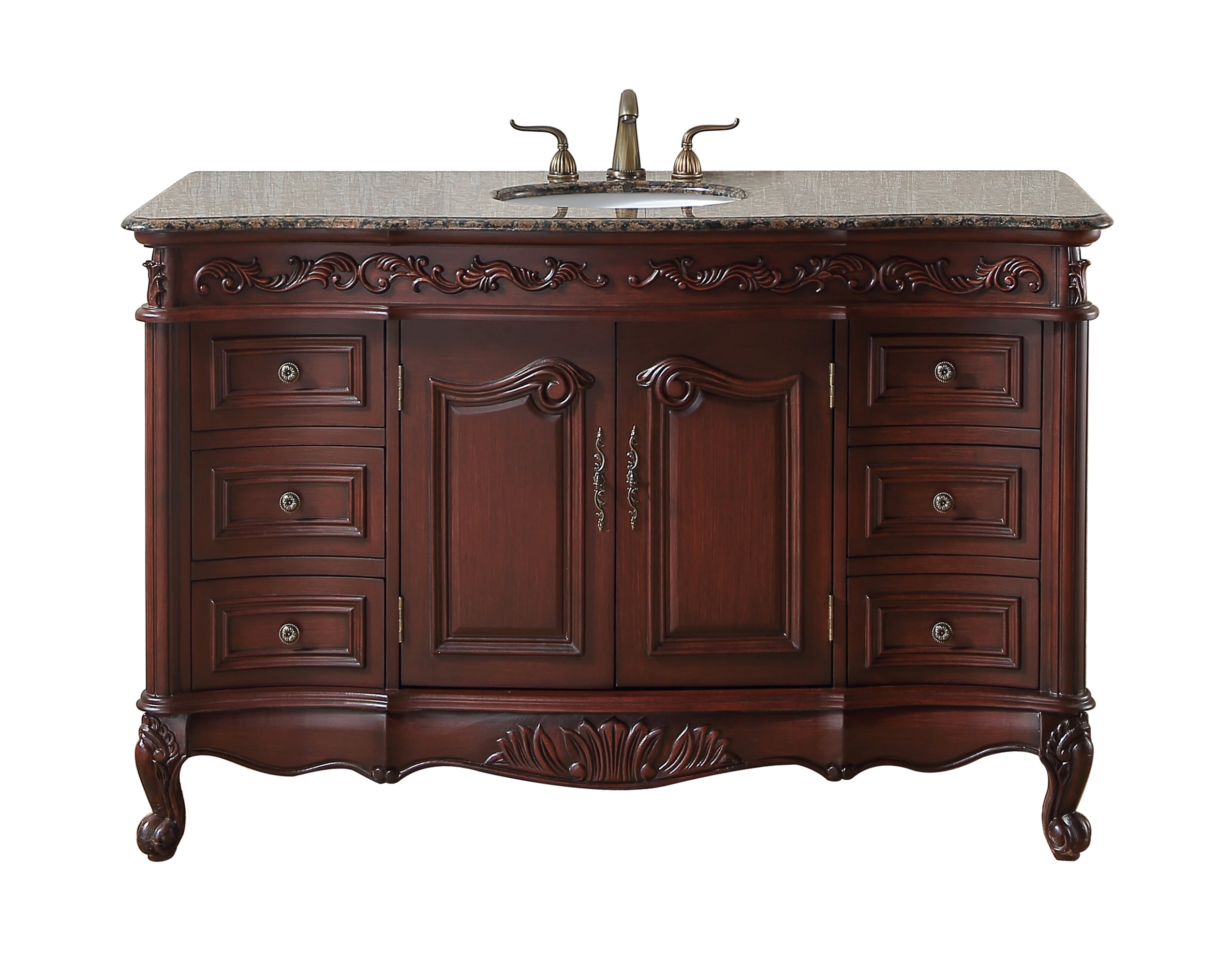 Stufurhome 56 Inch Princeton Single Sink Bathroom Vanity With Baltic ...