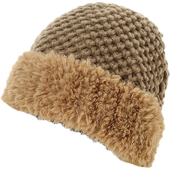 CoCopeaunts Knitting Bucket Hat Versatile Basin Hat Autumn Winter Warm Cold Proof Thickened Ear Protection Basin Hat Plush Brim