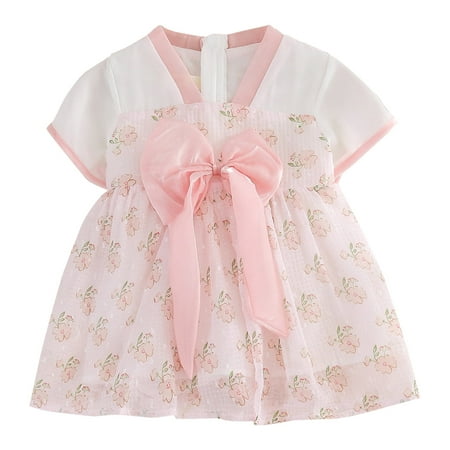 

Toddler Girls Short Sleeve Tulle Dress Floral Prints Princess Dress Clothes Toddler Dresses Tulle