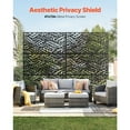 thumbnail image 5 of KFFKFF Metallic Seclusion Panel, Dimensions 47" Height x 72" Width, Exterior Seclusion Screens & Boards, Tri-Panel Ornamental Garden Metal Seclusion Barrier for Terrace Patio Indoor Space in Black, 5 of 9