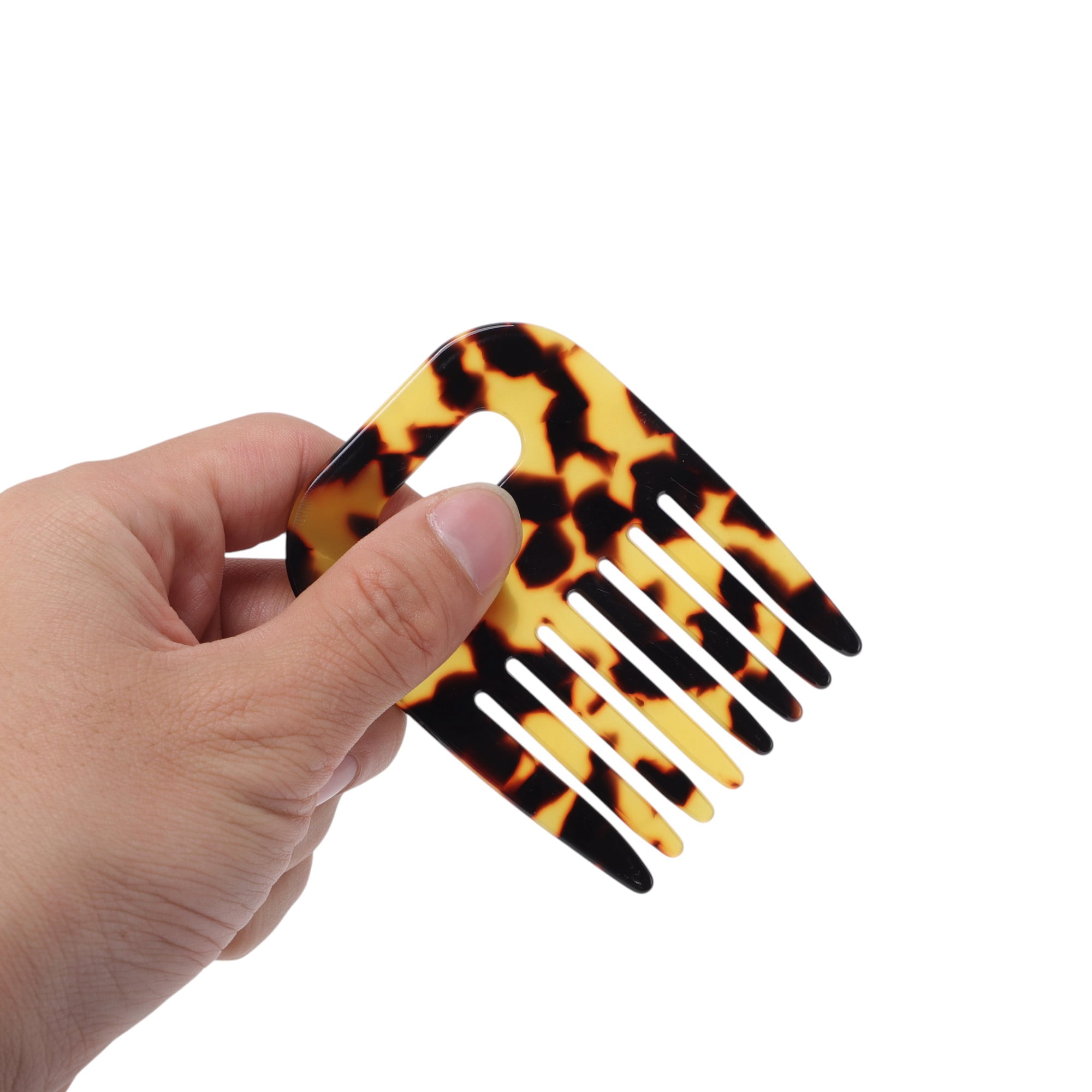Unique Bargains 1 Piece Women Durable Vintage Acetate Comb for Curly Hair Dark Brown