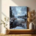 thumbnail image 6 of Winter Lake Reflection Canvas Print Wall Art Nature Landscape for Living Room Bedroom Home Office Cabin Decor, 6 of 8