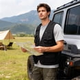 thumbnail image 4 of Youthup Men's Lightweight V-Neck Utility Vest with 13 Pockets - Zippered Casual Sleeveless Jacket for Outdoor Sports, Travel, Hiking (Polyester, Seasonless Layering), 4 of 16
