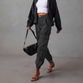 thumbnail image 6 of LYMAYTER Women Wide Leg Jeans Elastic Waist Wide Loose Drawstring for Denim Pants with Check Pocket S-XL, 6 of 6