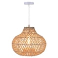 thumbnail image 2 of Hollymoon Rattan Pendant Light, Farmhouse Natural Raindrop Basket Ceiling Light for Dining Room Kitchen Island Bedroom Living Room, 2 of 11