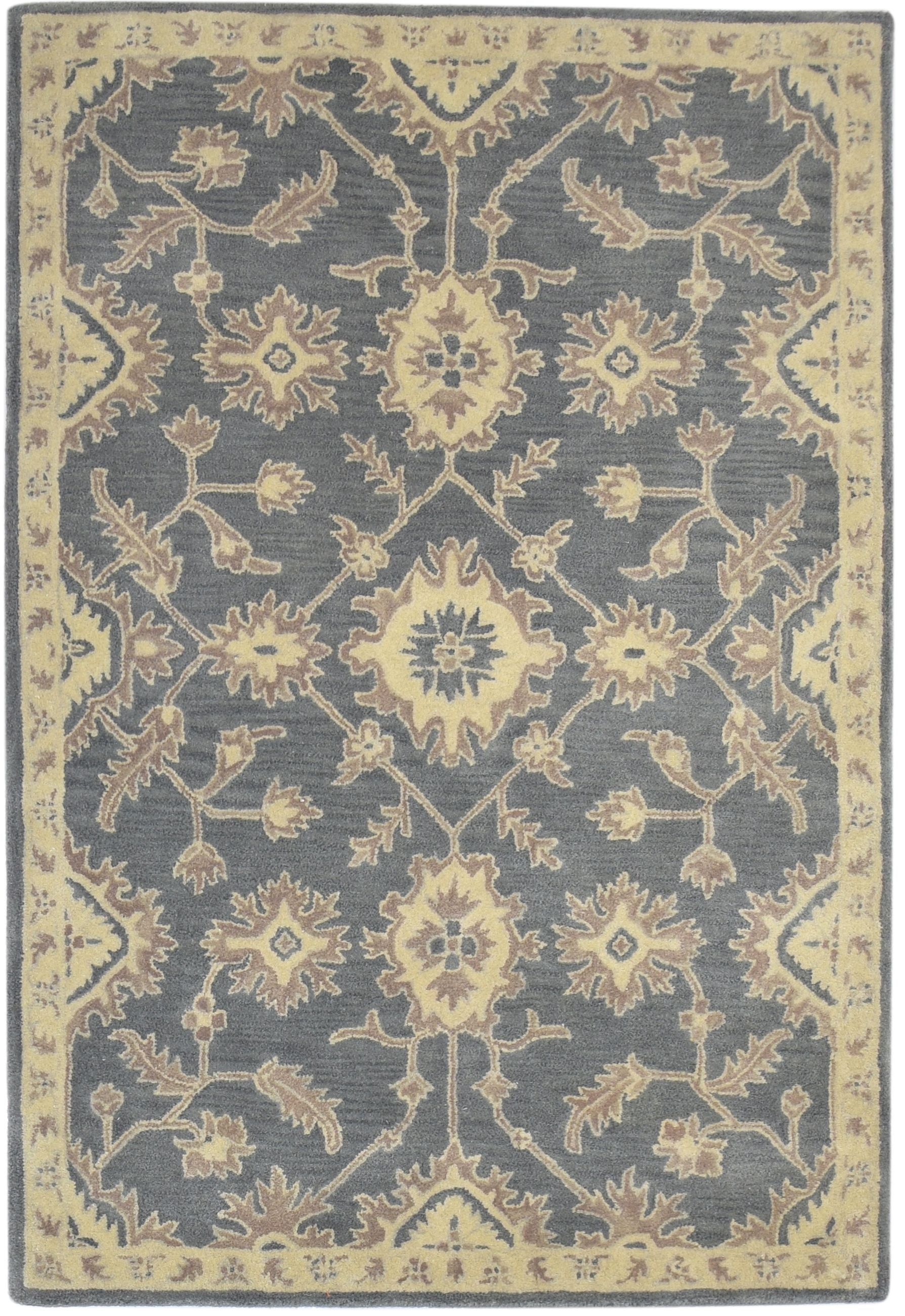 4' X 6' Rug Wool Dark Grey Persian Hand Tufted Oushak Oriental Room Size Carpet