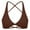 Brown, variant on OSOLU Women's Yoga Bra With Chest Pad Back Backless Sport Solid Color Underwear Vest Workout Sports High Support Comfortable Bralettes Light Green M