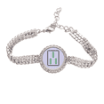 thumbnail image 1 of Mahjong Bar 3 Tiles Pattern Tennis Chain Anklet Bracelet Diamond Jewelry, 1 of 3