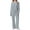 Light Gray, variant on WTOBBY Women's 2 Piece Casual Round Neck Sportswear Set with Multi-Pocket Wide Leg Athletic Pants, Loose Fit Tracksuit Outfit for Women,Beige L