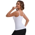 thumbnail image 2 of DARING DIVA Women's Long V-Neck Padded Camisole Seamless Slim Fit Tank XXL White, 2 of 5