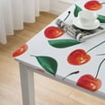 thumbnail image 5 of Awypu Cherry Gouache Art Style Square Tablecloth for Picnic Dining Kitchen Farmhouse 100% Polyester Fiber Full Width Single-Sided Printing white, 5 of 8