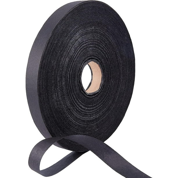 1 rollo de 650 m de cinta de rafia de papel natural, cinta de ratán de papel hecho a mano, cinta de papel tejido negro para manualidades, ramos de flores, 2 cm de ancho.