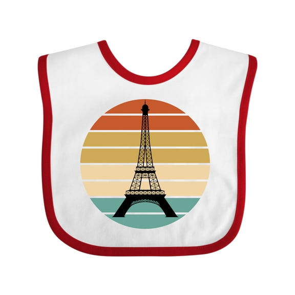 Inktastic Paris Eiffel Tower Retro Sunset Boys or Girls Baby Bib