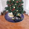 thumbnail image 2 of FMSHPON Wolf Full Moon Mountain Xmas Christmas Tree Skirt Stand Mat for Holiday Party Decoration Indoor Outdoor 48 inches, 2 of 3