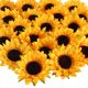 thumbnail image 1 of 24 Uds cabezas de girasol artificiales oso de fresa Flor de seda amarillo Gerber margaritas, 1 of 5