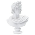 thumbnail image 2 of 5.9" Classique Grec Dieu du Soleil et de la Poésie Tête Résine Sculptures Portrait, 2 of 7