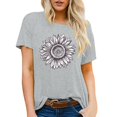thumbnail image 1 of Cathalem Crop Top Oversize pour Femmes Manches Courtes Double Doublure T-Shirts Serrés Crop, Gris P, 1 of 5