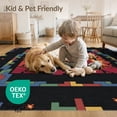 thumbnail image 4 of ODIKA Border Gamer Glowing Motif Cracked Field Alfombra Gamepad Pixel Playful Non-Slip Chair-Friendly for Dining Room, Large Office, Lounge, 4 of 7