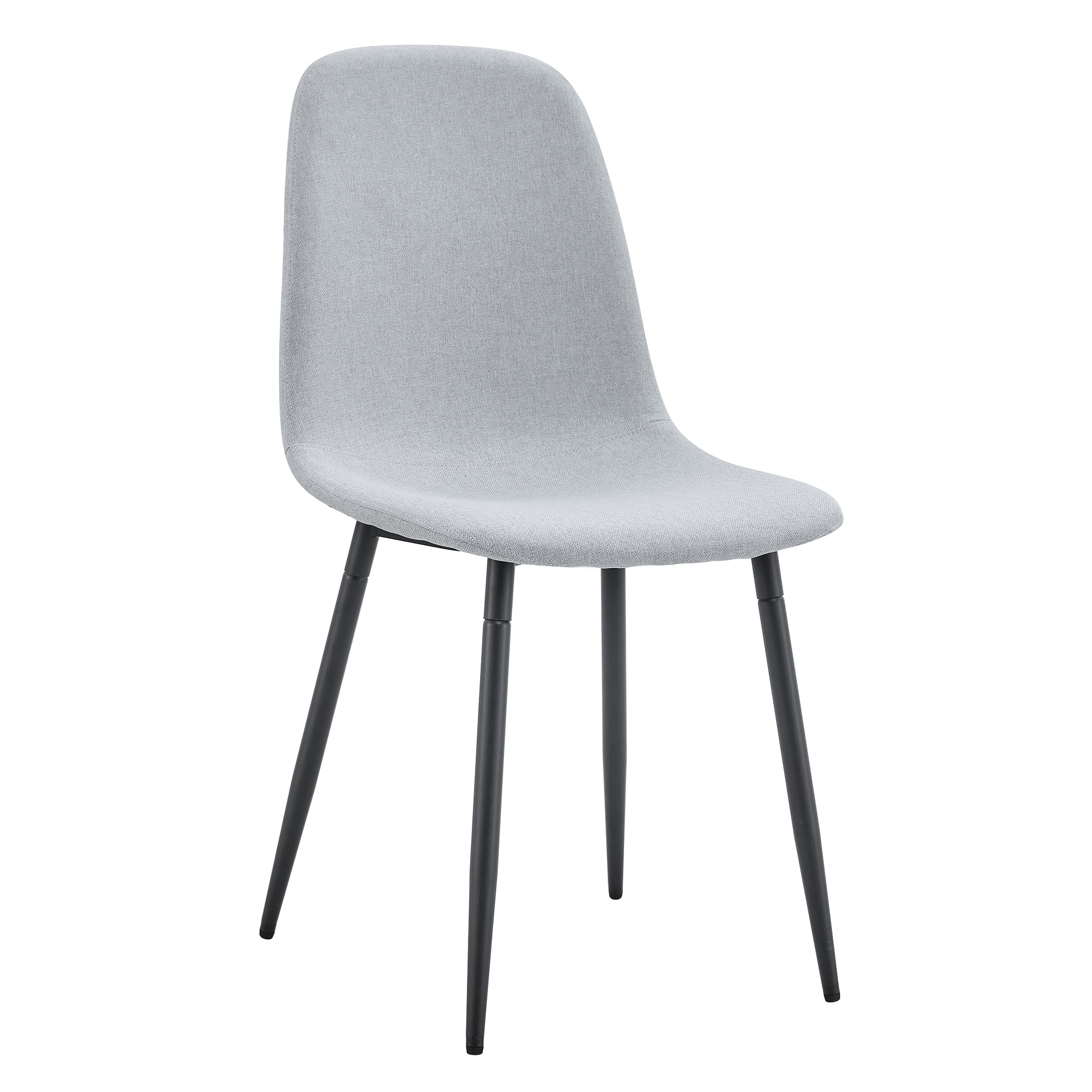 MOONMISS Dining Chairs Set of 4,Fabric Kitchen Chairs with Metal Legs for Home Kitchen Living Room,Light Gray