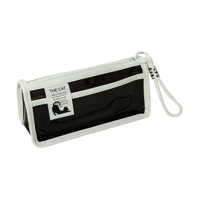 Wmhnj Estuche de lpices de PVC transparente de gran capacidad para tiles escolares, bolsa de almacenamiento de papelera de 1 pieza con cierre de cremallera para organizacin.