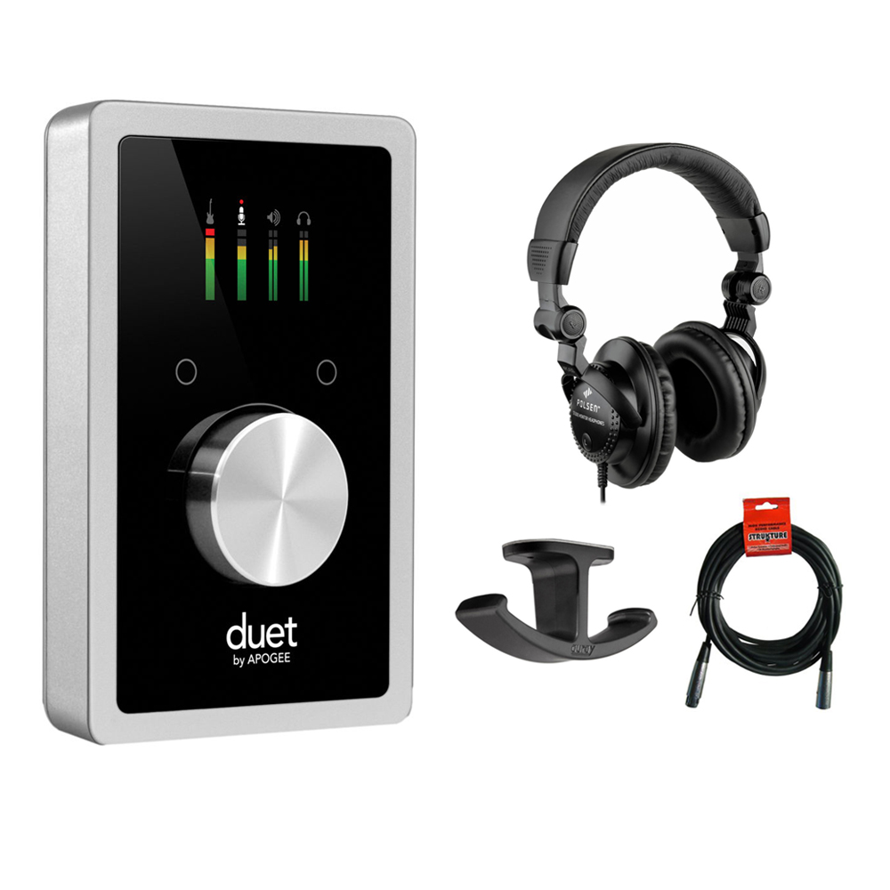 Buy Apogee Electronics Duet USB Audio Interface with Polsen HPC-A30 Studio  Monitor Headphones, Dual Headphone Hanger Mount \u0026 20 XLR Cable Bundle  Online in Vietnam. 494452611