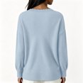 thumbnail image 3 of yillto Womens Tops Lace V Neck Ribbed Long Sleeve Dressy Fashion Elegant Loose Blouses Sweater, 3 of 6