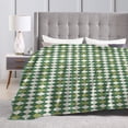 thumbnail image 4 of KLL Fleece Blanket Plush Throw Blanket Light Green Squares ,Soft Fuzzy Cozy Flannel Blanket for Couch Sofa Bed.(50"x40" ), 4 of 7