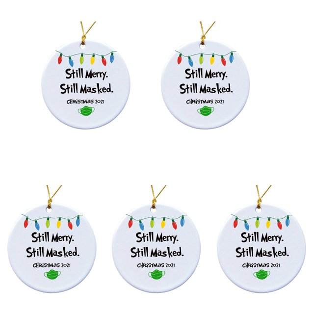 Colgante de Felicitación Ganfancp 2021 Navidad Decorativo Árbol 5X Charms