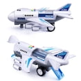 thumbnail image 2 of EFINNY Airplane Toy with 2 Mini Cars Helicopter Boy Toys Toddler Aircraft Carrier Plane with Light Sound Transport Vehicle Play Set Airport Cargo Toy Kids Age 2 3 4 5 6 Year Old Easter Treat Gift, 2 of 7