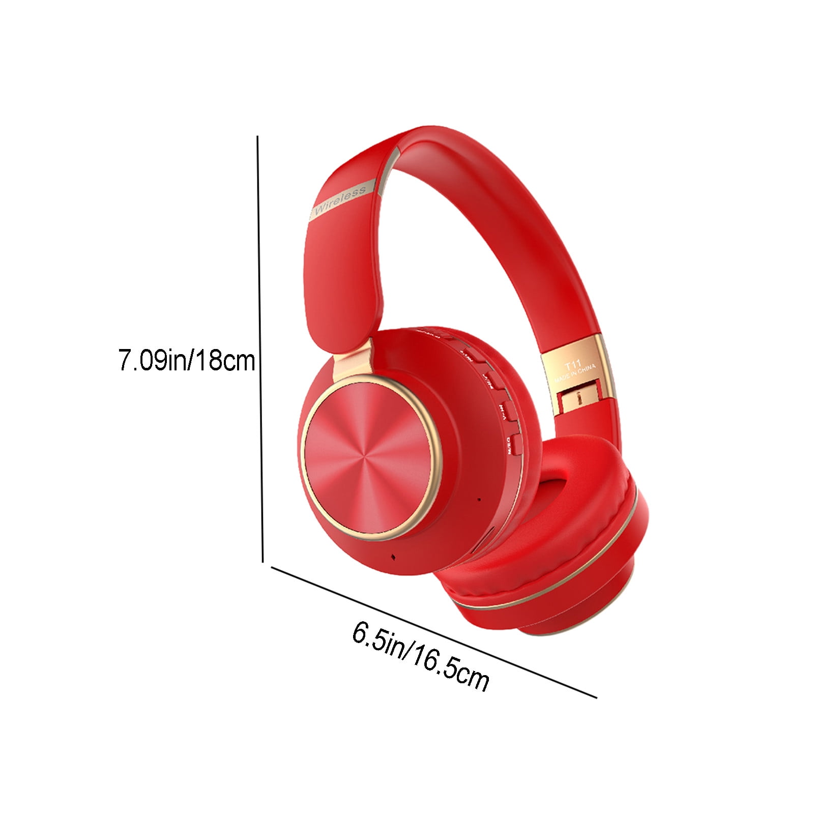 asxite Wireless Headphones,Bluetooth Headphones Wireless Earbuds Over Ear Bluetooth Wireless Headphones Long Battery Life HiFi Noise Reduction Foldable Lightweight Headset,Red