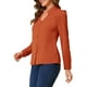 thumbnail image 4 of CAMISA DE BOTONES DE MANGA LARGA EN V ELEGANTE PARA MUJERES CHIC XS NARANJA MARRÓN, 4 of 7