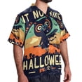 thumbnail image 2 of Halloween Font Men's Printed Button Down Short Sleeve Casual Summer Beach Shirt - Unisex, 2 of 6