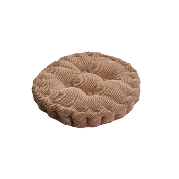 Kearding Almohadillas redondas de pana para silla, asiento y cálido, cojín Tatami, sillas de comedor gruesas, almohada para el suelo, Decoración del hogar Color café