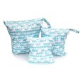 thumbnail image 4 of Bolsa de pañales para bebé con estampado de 3 piezas, de TPU, impermeable, con doble cremallera y bolsillo, 4 of 5