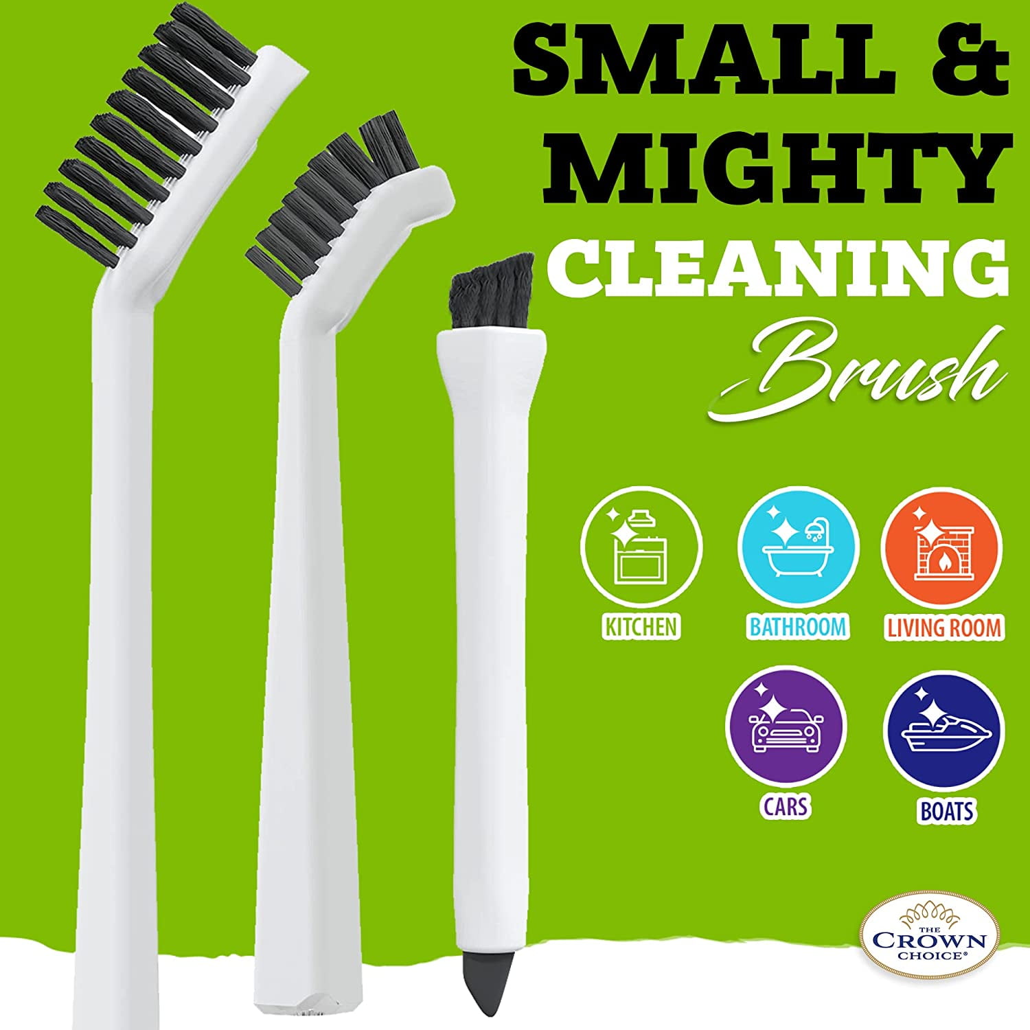 Living&Giving Grout Brush, (3 in 1) Grout Cleaner Brush, of - 3 Count (Pack of 1)