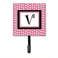 thumbnail image 2 of Carolines Treasures CJ1001-SH4-Parent Letter Initial Monogram - Pink Black Polka Dots Leash Holder or Key Hook, 2 of 7