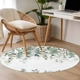 thumbnail image 4 of Sage Green Eucalyptus Round Area Rug 3.3Ft Washable Circle Rugs for Dining Room Table, Spring Floral Botanical Watercolor Non-Slip Carpet Floor Mats Indoor Outdoor Carpet Runner Aesthetic Home Decor, 4 of 8