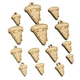thumbnail image 1 of Cute Kawaii Pepperoni Pizza Wood Mini Charms Shapes DIY Craft Jewelry - With Hole - 25mm (7pcs), 1 of 7