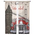 thumbnail image 2 of Istanbul Retro Poster Bay Window Screening Curtains Drape Panel Sheer Tulle For Living Room Bedroom Voile Organza Curtains, 2 of 7