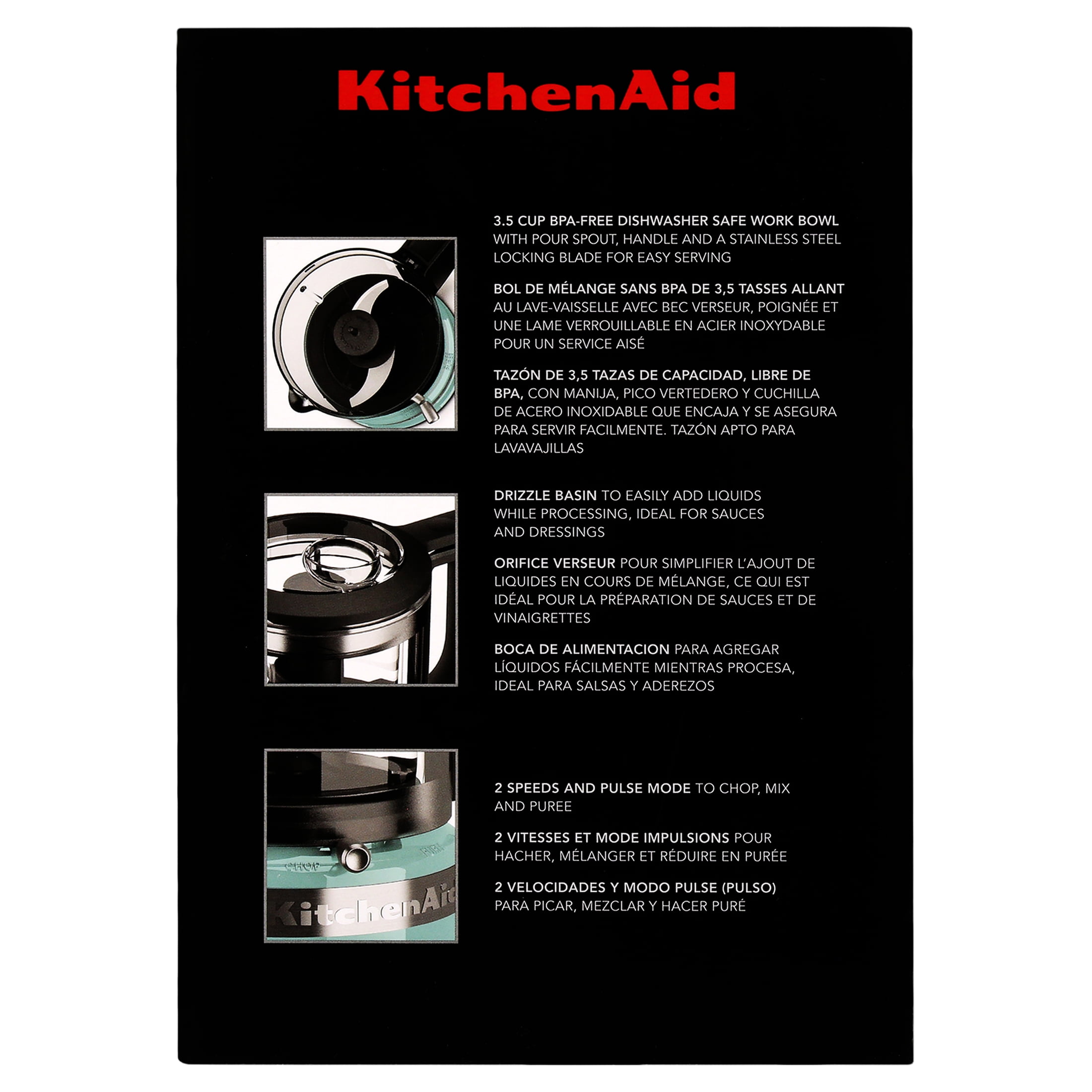 KitchenAid 3.5 Cup Food Chopper, Aqua Sky, KFC3516