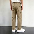 thumbnail image 4 of CONZONE Kids Boys Uniform Cargo Pants Wide Leg Baggy Chino Pants for Boys Elastic Waist Back To School Outdoor Joggers with Pockets, 4 of 6