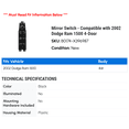 thumbnail image 2 of Mirror Switch - Compatible with 2002 Dodge Ram 1500 4-Door, 2 of 2