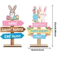 thumbnail image 5 of CoreLiving Easter Bunny Decorations Spring Tiered Tray Decor Set Colorful Wooden Block Signs Rustic Farmhouse Rabbit Table Centerpiece Happy Easter Gift for Home Office Party Indoor, 5 of 9