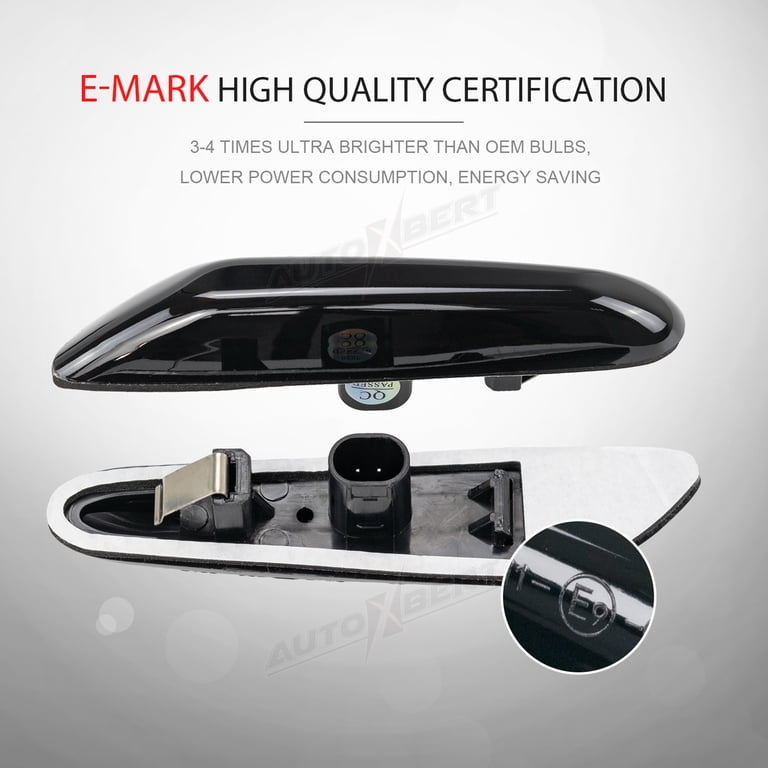GEARMONSTER Dynamic LED Side Indicator Lights For BMW E90 E92 E60 E87 E82 | Smoked