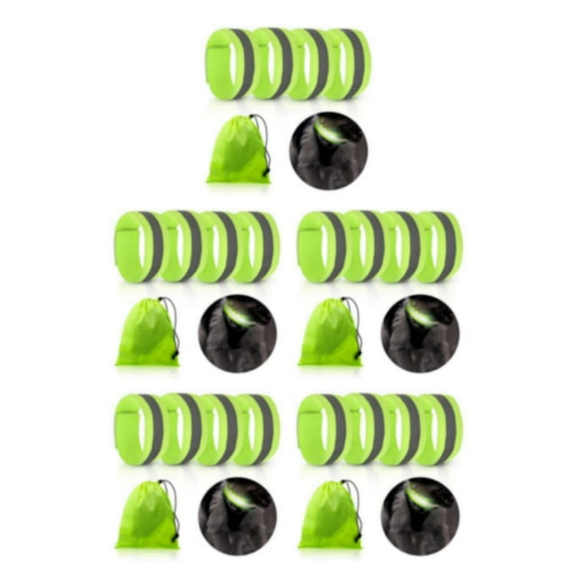 Decodeary 4pcs/set Adjustable Reflective Running Bands For Night Riders Fits Most Sizes 5Set