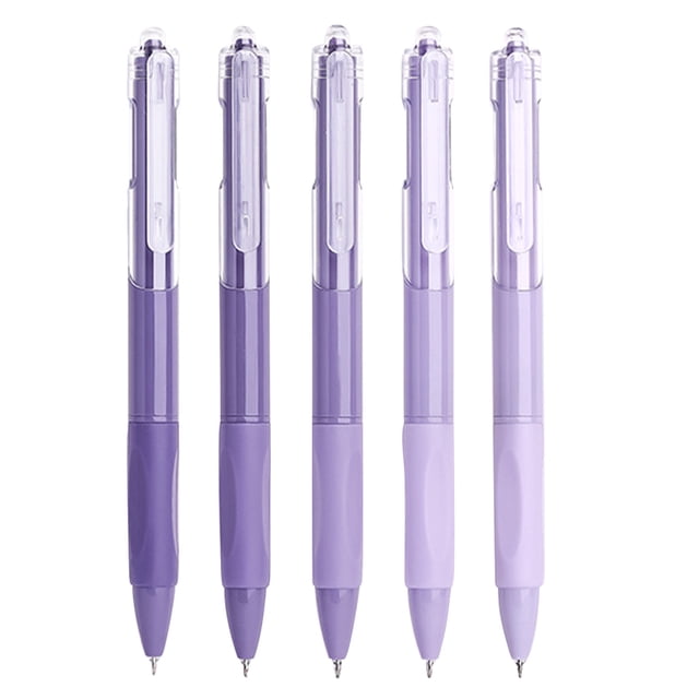 5-Pack High-Capacity Gel Ink Pens - Smooth Writing Retractable Ballpoint Pens for Exams, Student Office School Supplies, Note Taking