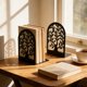 thumbnail image 5 of Soportes de metal para libros en estantes, tope decorativo en forma de árbol para libros pesados, negro, paquete de 2, 5 of 6