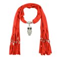 thumbnail image 2 of Utoimkio Vintage Ethnic Style Women's Scarf Crystal Bead Pendant Necklace Scarf Jewelry Accessory Soft Infinity Scarves for Women, 2 of 2