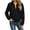 Black, variant on Womens Jacquard Pattern Zip Up Jackets Raglan Long Sleeve Casual Coat